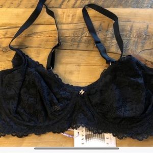 Savage X Fenty Women's Lace
Balconette Bra Black Caviar Size 34DD